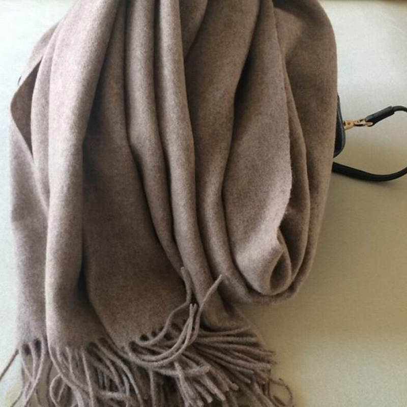 Soft Wool Scarves Gray Women Fall Pashmina Scarf